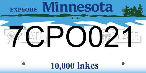 7CPO021 Minnesota License Plate