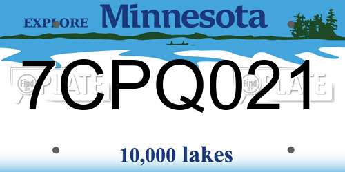 7CPQ021 Minnesota License Plate