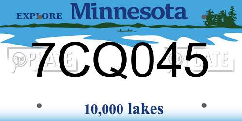 7CQ045 Minnesota License Plate