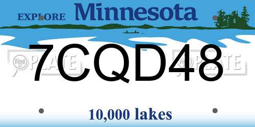 7CQD48 Minnesota License Plate
