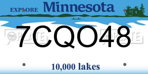 7CQO48 Minnesota License Plate