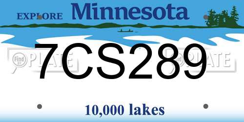 7CS289 Minnesota License Plate