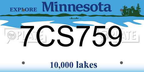 7CS759 Minnesota License Plate