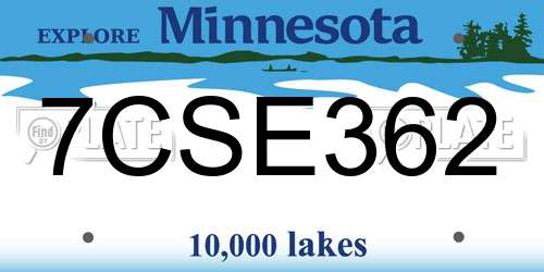7CSE362 Minnesota License Plate