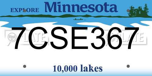 7CSE367 Minnesota License Plate