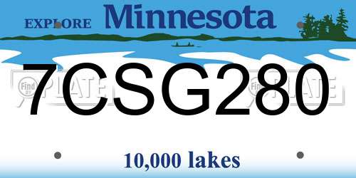 7CSG280 Minnesota License Plate