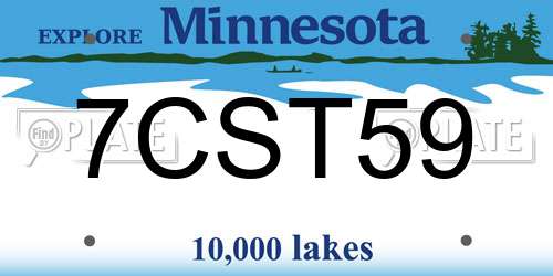 7CST59 Minnesota License Plate