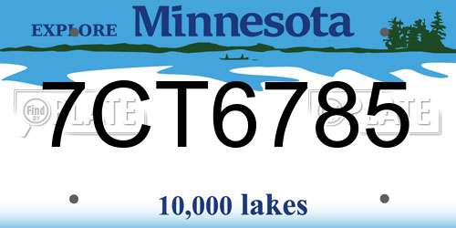 7CT6785 Minnesota License Plate