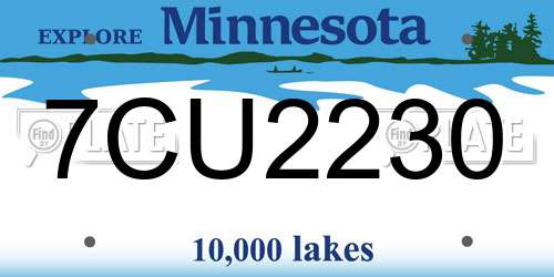 7CU2230 Minnesota License Plate