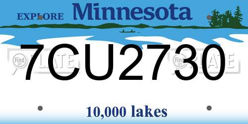 7CU2730 Minnesota License Plate