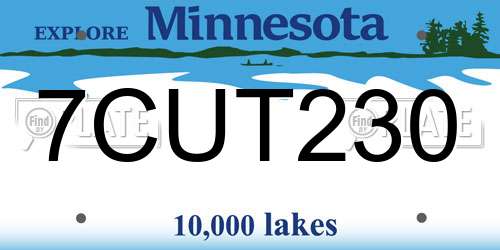7CUT230 Minnesota License Plate
