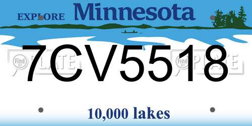 7CV5518 Minnesota License Plate