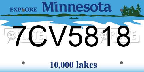 7CV5818 Minnesota License Plate