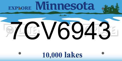 7CV6943 Minnesota License Plate