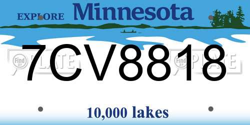 7CV8818 Minnesota License Plate