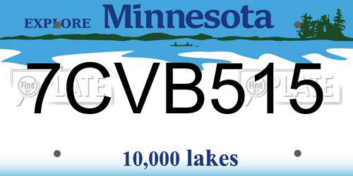 7CVB515 Minnesota License Plate