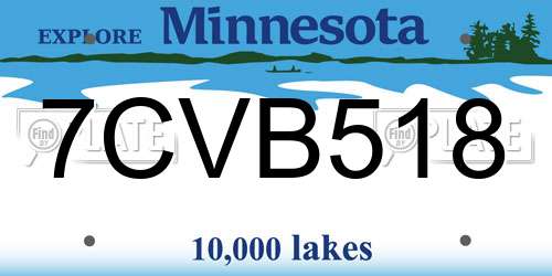 7CVB518 Minnesota License Plate