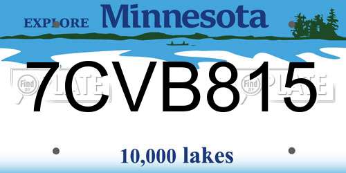 7CVB815 Minnesota License Plate