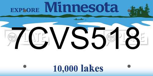 7CVS518 Minnesota License Plate