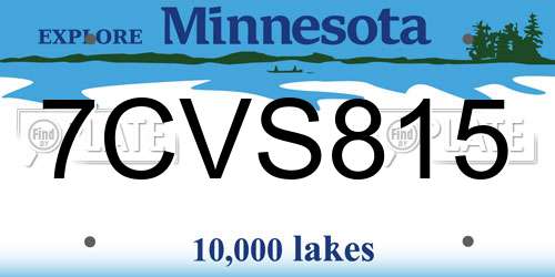 7CVS815 Minnesota License Plate