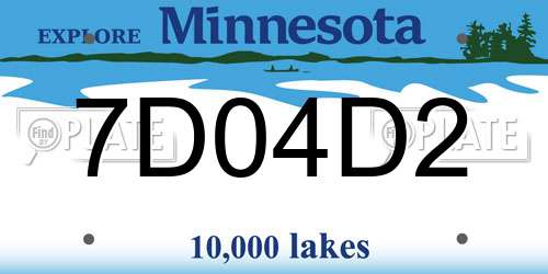 7D04D2 Minnesota License Plate