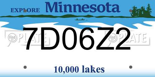 7D06Z2 Minnesota License Plate