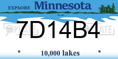 7D14B4 Minnesota License Plate