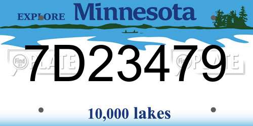 7D23479 Minnesota License Plate