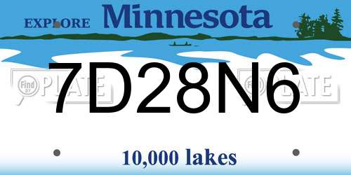 7D28N6 Minnesota License Plate