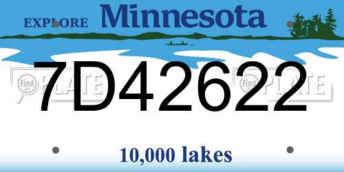 7D42622 Minnesota License Plate
