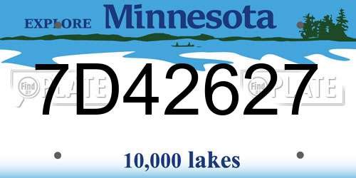 7D42627 Minnesota License Plate