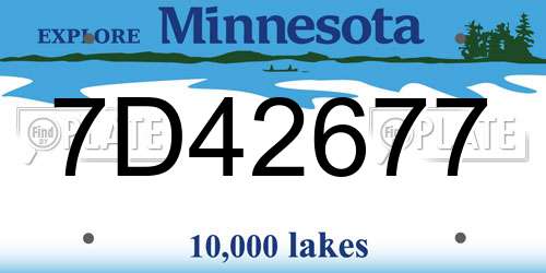7D42677 Minnesota License Plate
