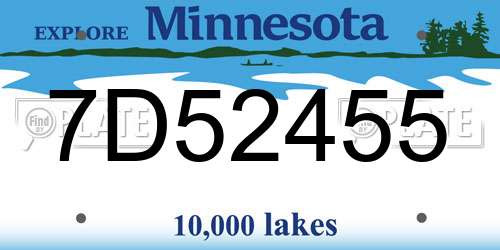7D52455 Minnesota License Plate