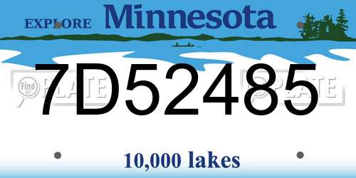 7D52485 Minnesota License Plate