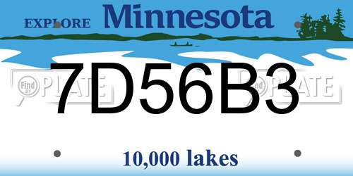 7D56B3 Minnesota License Plate