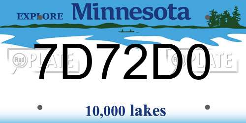7D72D0 Minnesota License Plate