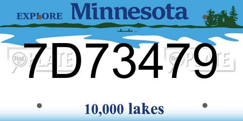 7D73479 Minnesota License Plate