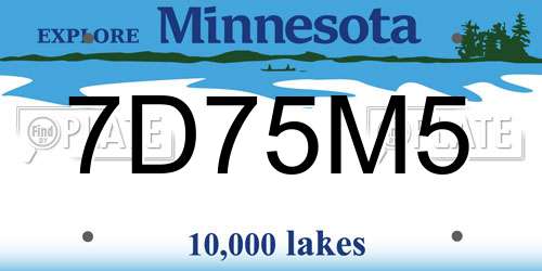7D75M5 Minnesota License Plate