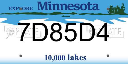 7D85D4 Minnesota License Plate