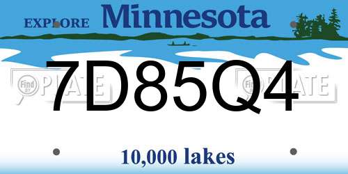 7D85Q4 Minnesota License Plate