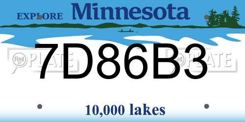 7D86B3 Minnesota License Plate