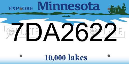 7DA2622 Minnesota License Plate