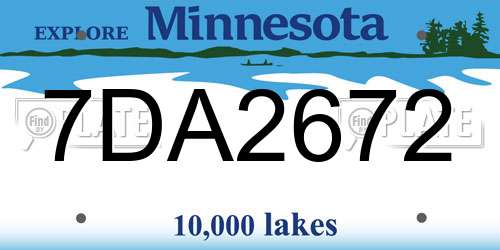 7DA2672 Minnesota License Plate