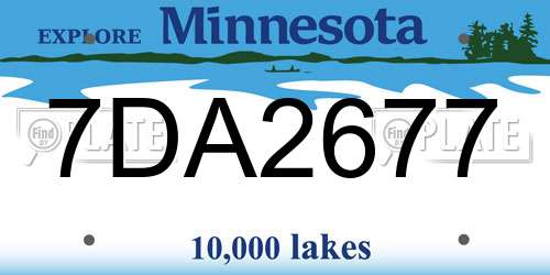 7DA2677 Minnesota License Plate