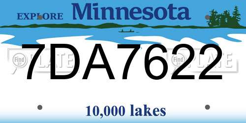 7DA7622 Minnesota License Plate