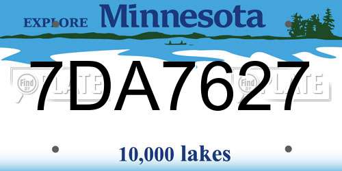 7DA7627 Minnesota License Plate