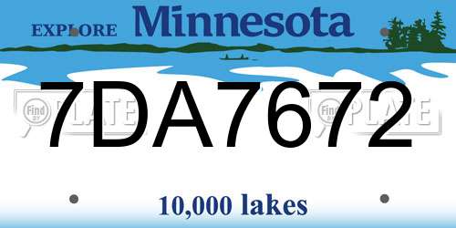 7DA7672 Minnesota License Plate