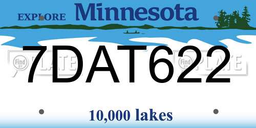 7DAT622 Minnesota License Plate