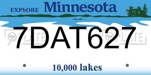 7DAT627 Minnesota License Plate