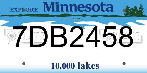 7DB2458 Minnesota License Plate